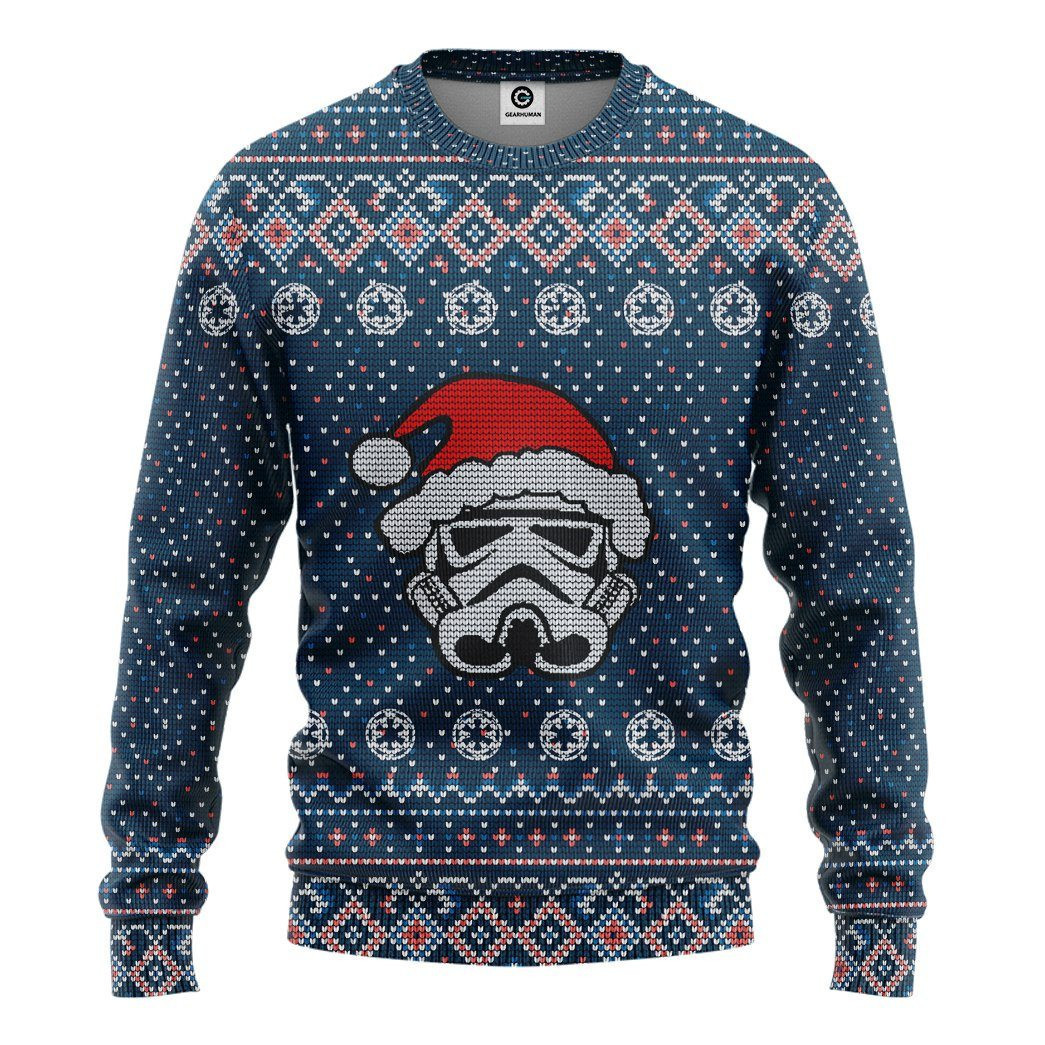 Ugly Christmas Mask Santa Red Ugly Sweater