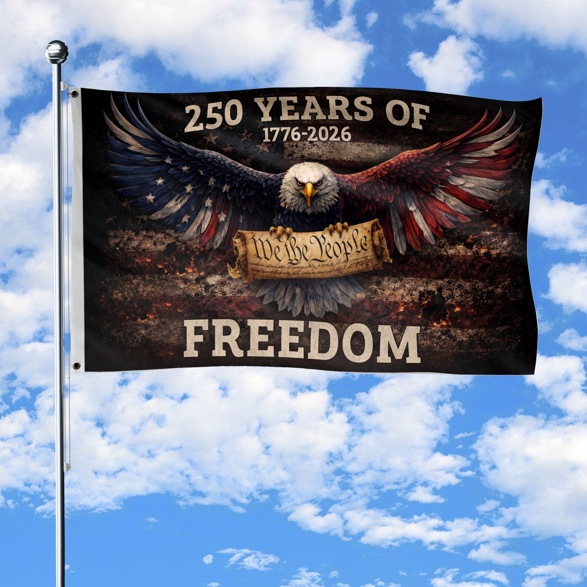 United States 250th Birthday Freedom Flag 1776-2026 We The People Outdoor Garden Display