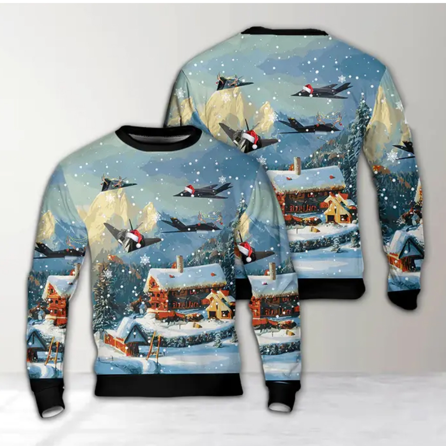 Us Air Force Lockheed F 117 Nighthawk Ugly Christmas Sweater