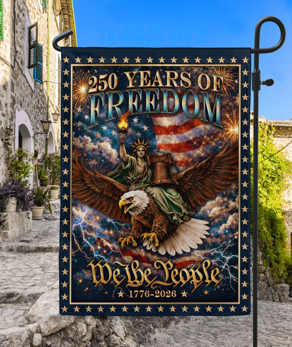 USA 250th Anniversary 1776-2026 Double Sided Garden Flag We The People Statue of Liberty Eagle