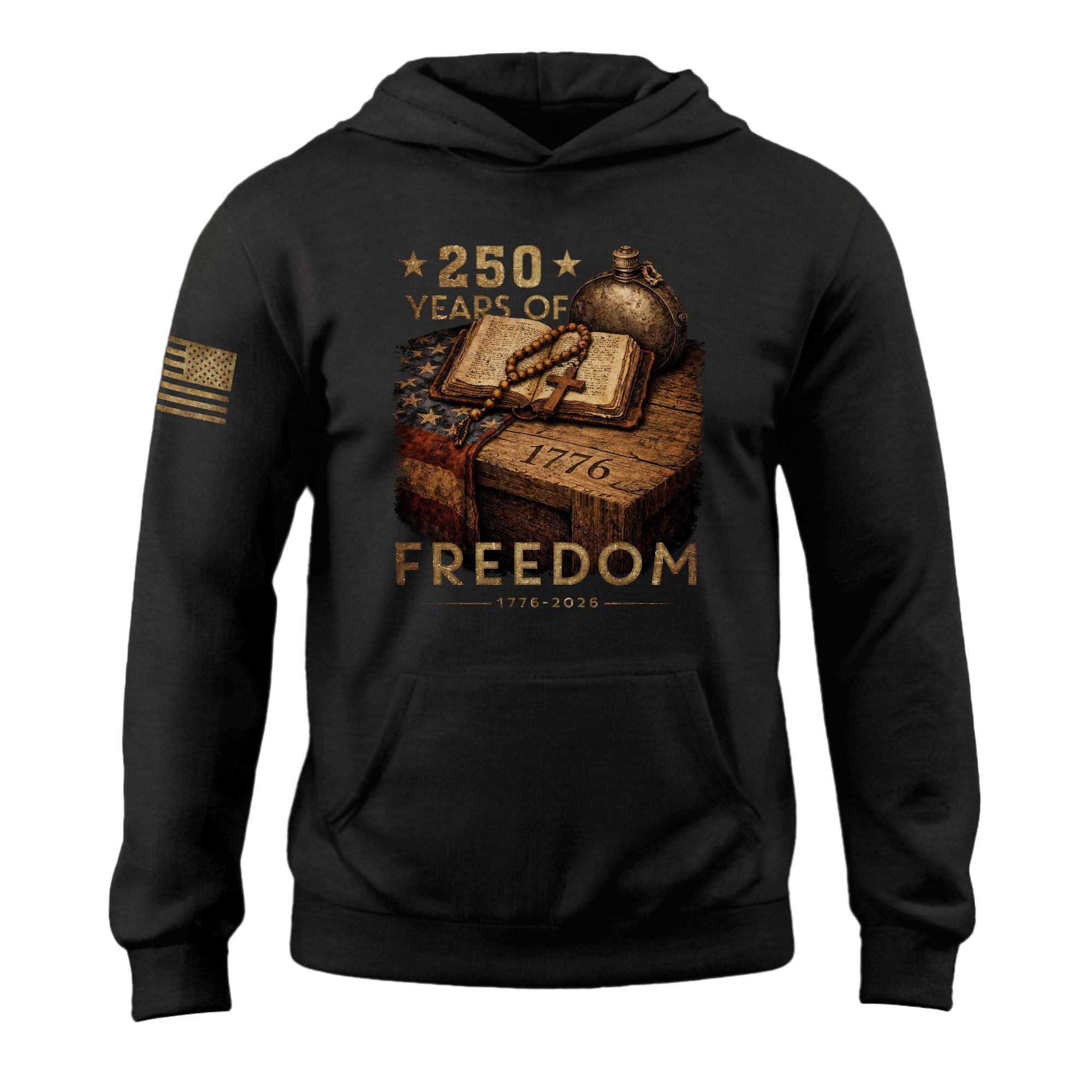 USA 250th Anniversary Christian Patriotic Hoodie Faith Freedom Heritage Unisex