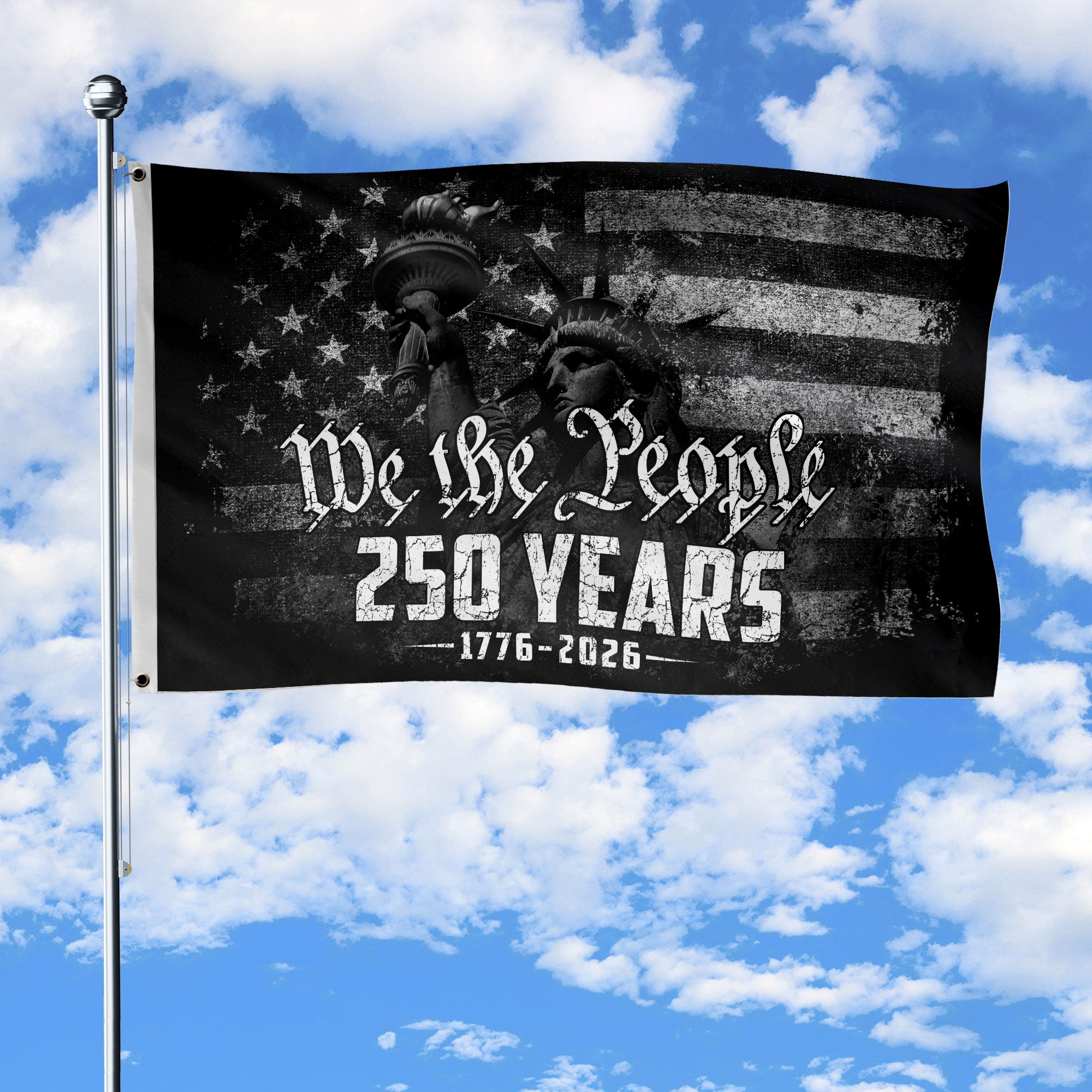 USA 250th Anniversary Flag 1776-2026 We The People Statue of Liberty Patriotic Design