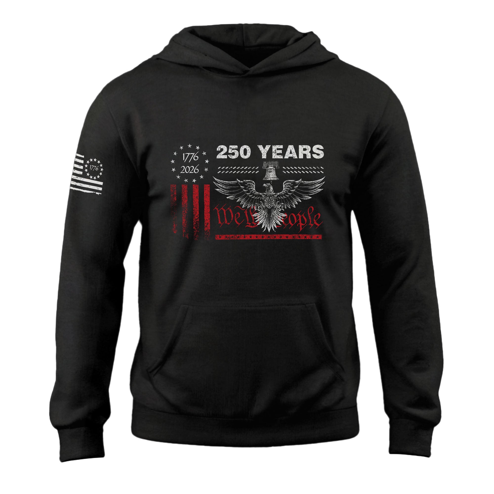 USA 250th Anniversary Hoodie 1776-2026 We The People Eagle Patriotic Flag