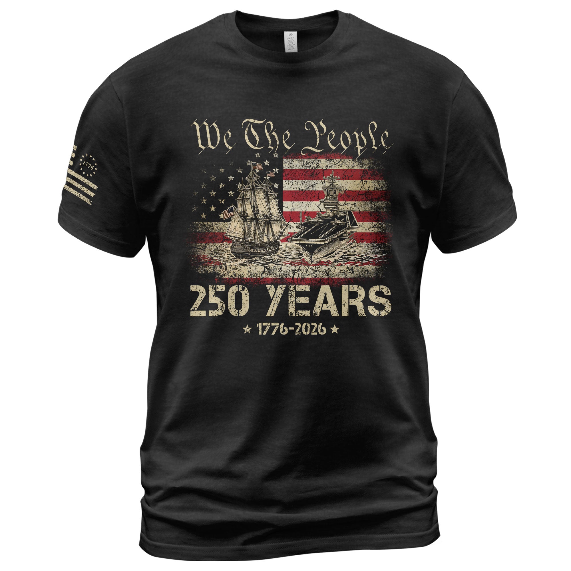 USA 250th Anniversary Navy Battleship We The People T-Shirt 1776-2026 Patriotic