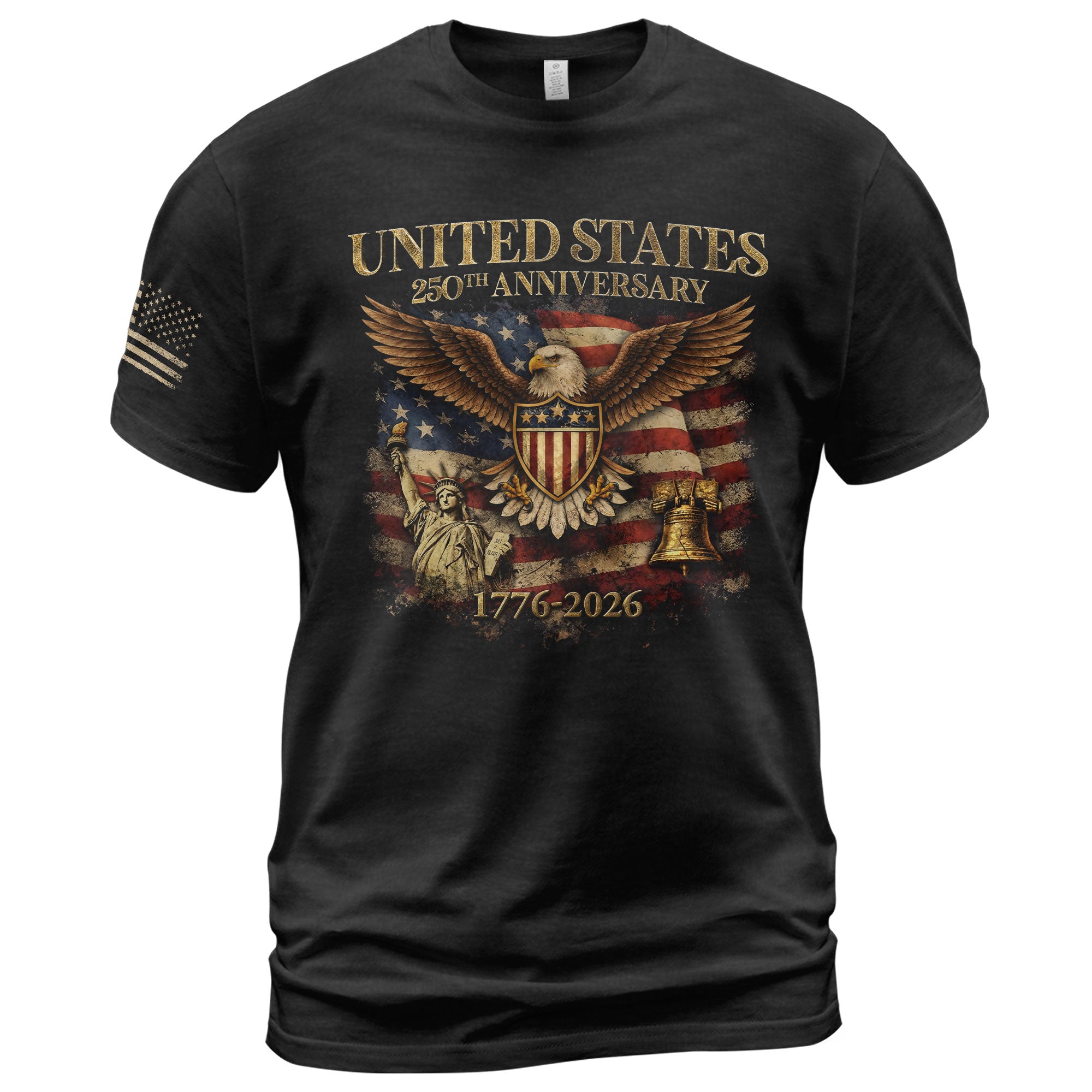 USA 250th Anniversary T-Shirt 1776-2026 Eagle Liberty Bell Patriotic American Pride
