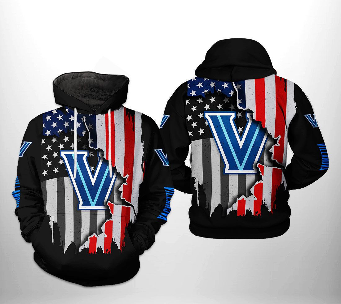 Villanova Wildcats NCAA US Flag Hoodie Zip Hoodie