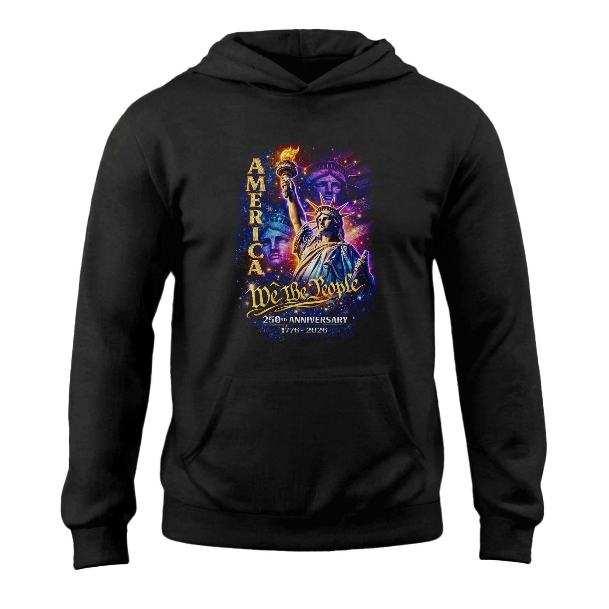 Vintage Bootleg 250 Years America Anniversary Hoodie 1776-2026 We The People Graphic