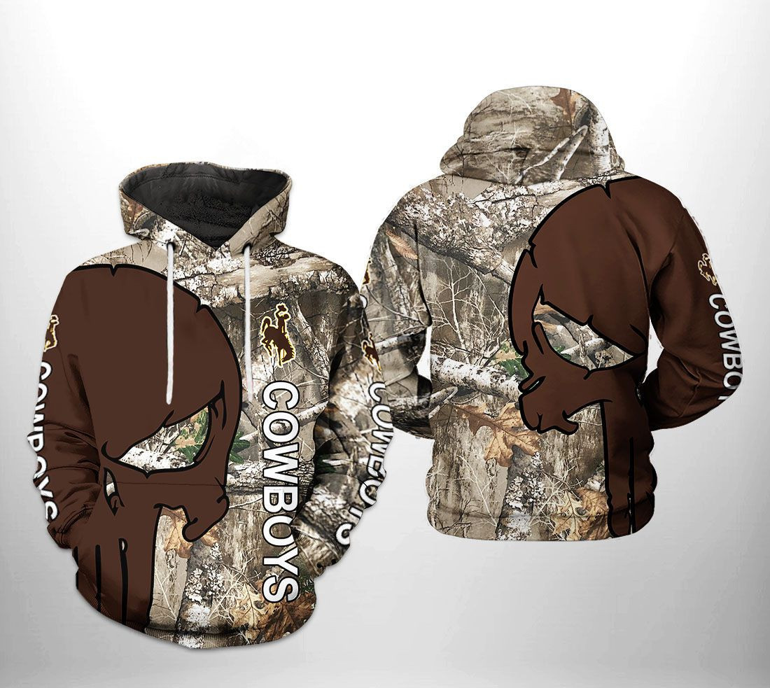Wyoming Cowboys NCAA Camo Veteran Hunting Hoodie Zip Hoodie
