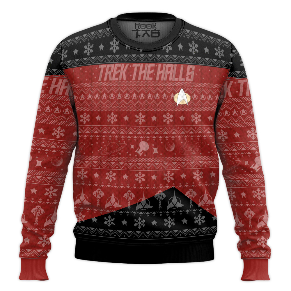 3D S.T The Next Generation 1987 Red Ugly Christmas Ver 2 Ugly Sweater