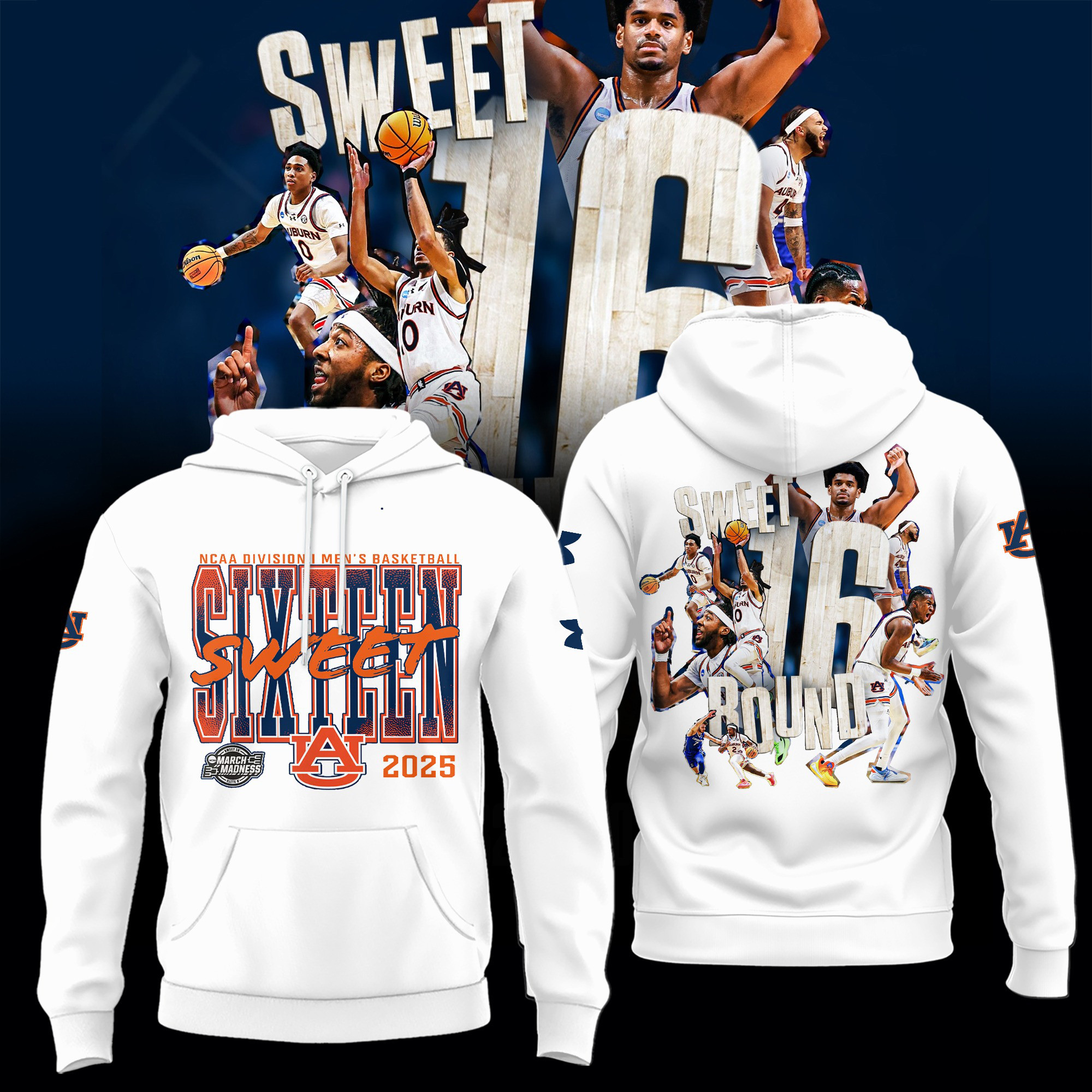 Auburn Tigers NCAA Mens Basketball March Madness Sweet 16 Hoodie 2025 Merchandise
