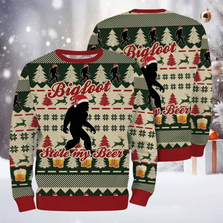 Bigfoot Stole My Beer Christmas Ugly Sweater