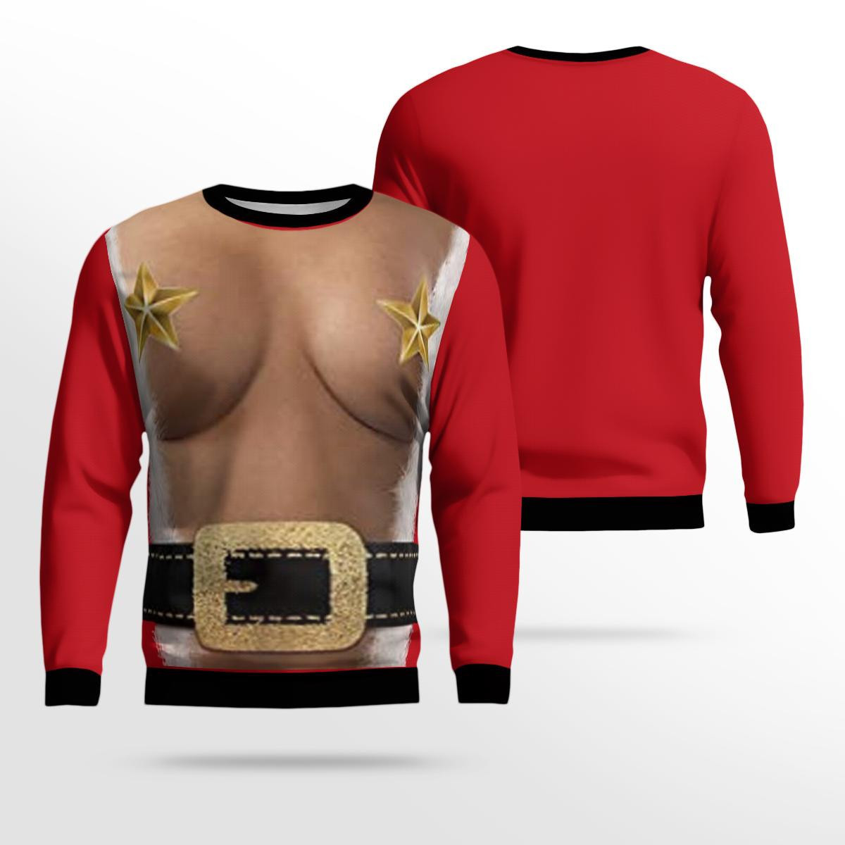 Body Nude Santa Suit Christmas Ugly Sweater