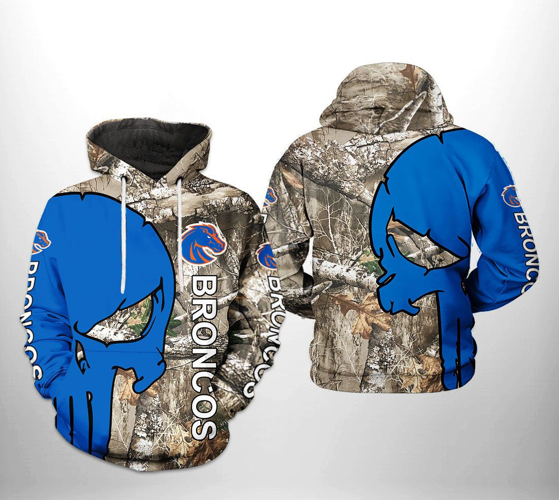 Boise State Broncos NCAA Camo Veteran Hunting Hoodie Zip Hoodie