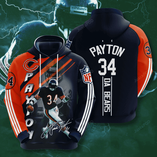 Chicago Bears Walter Payton Hoodie Zip Hoodie