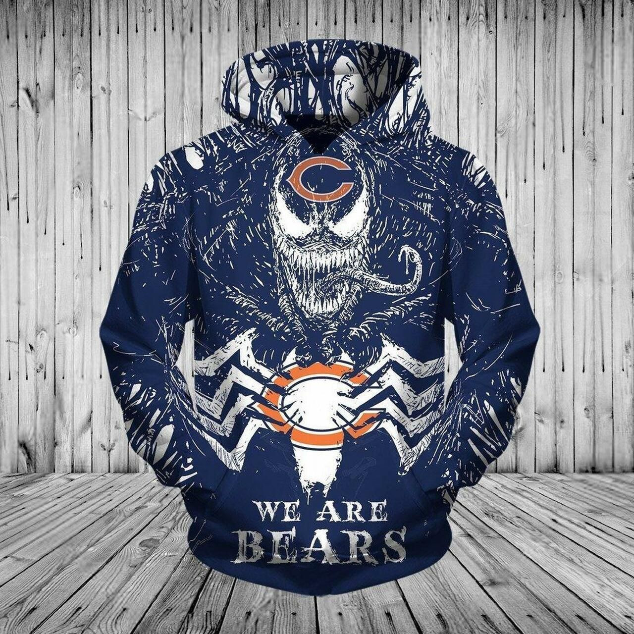 Chicago Bears We Are Bears Venom Hoodie Zip Hoodie