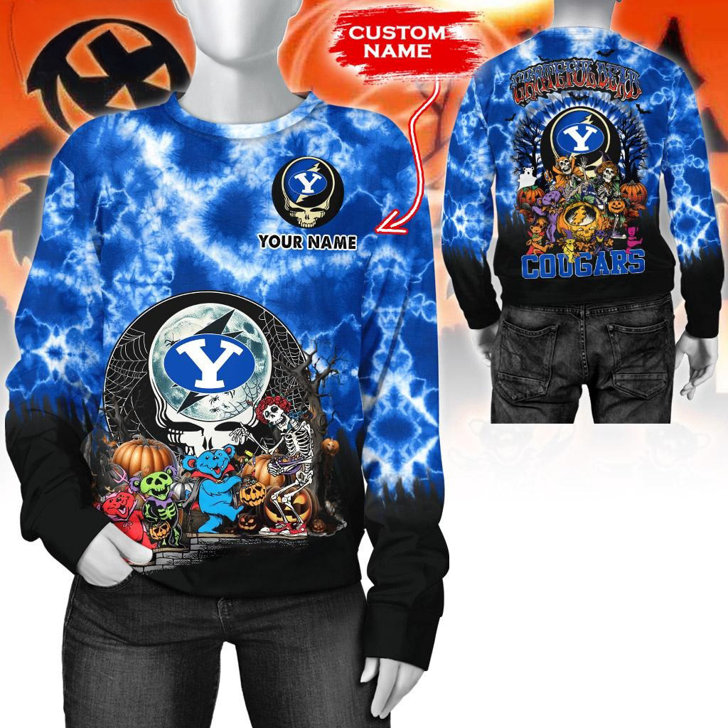 Custom NCAA BYU Cougars Special Football Halloween Sweatshirt Football Themed Gifts