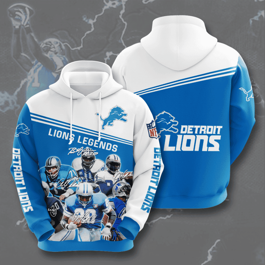 Detroit Lions Hoodie Zip Hoodie Version 1076
