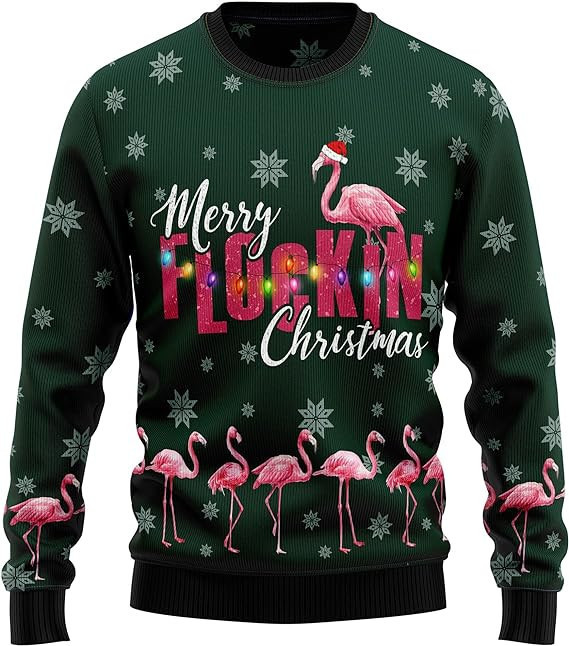 Flamingo Merry Flockin Christmas Ugly Christmas Sweater
