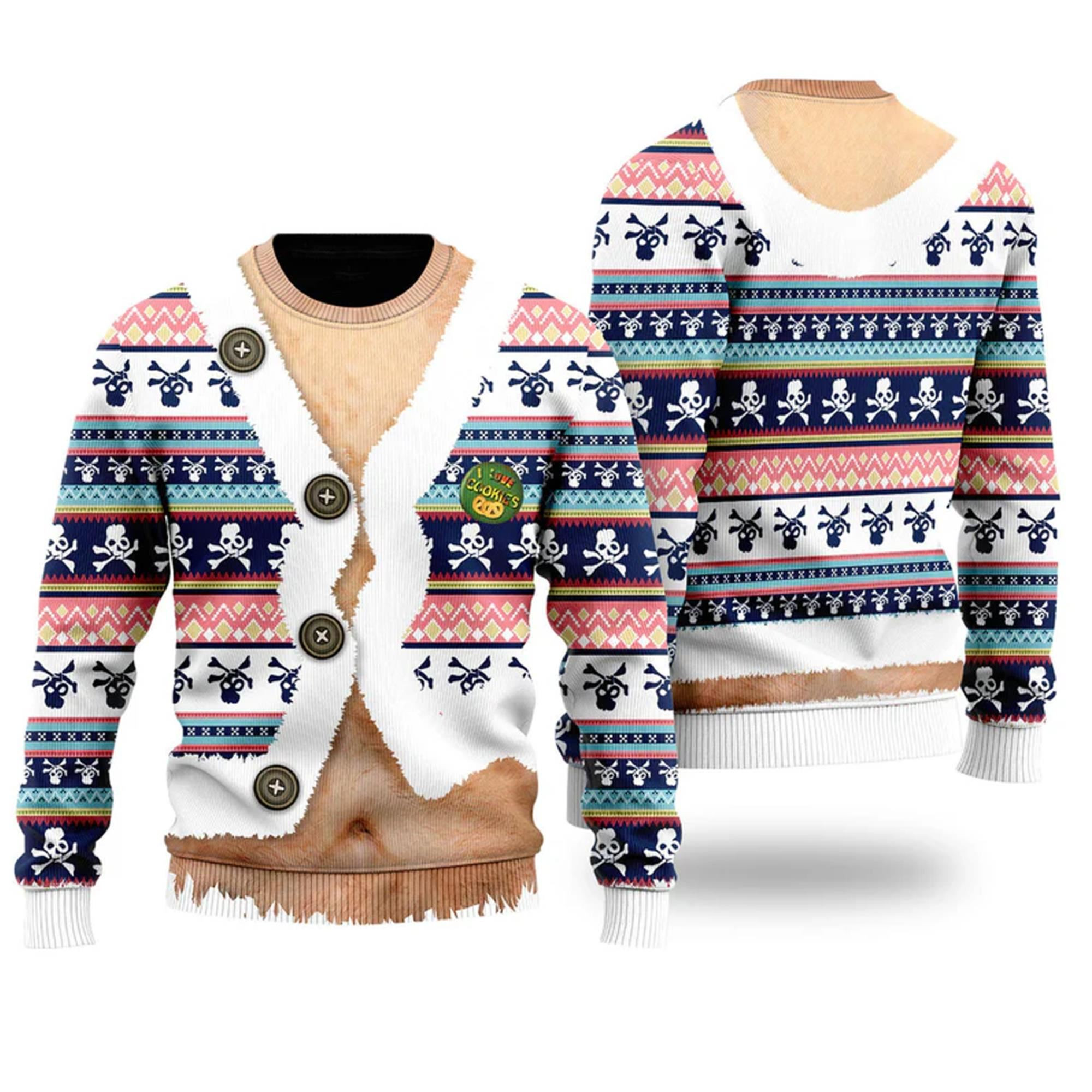 Funny Faux Belly Ugly Christmas Sweater