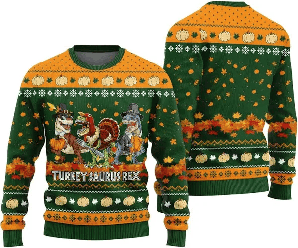 Hilarious Turkey Saurus Rex Ugly Sweater