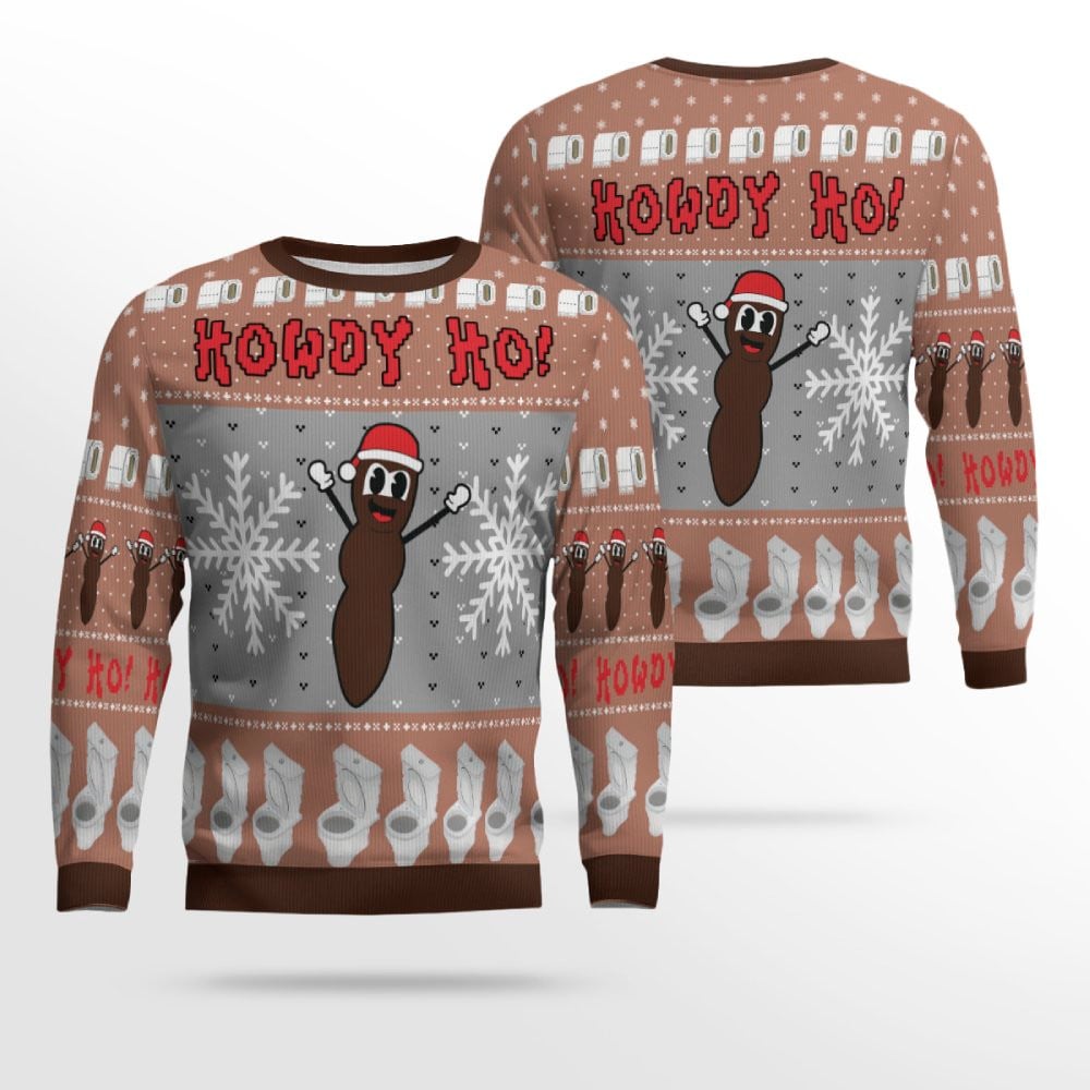 Howdy Ho Ugly Christmas Sweater Mocha Mousse