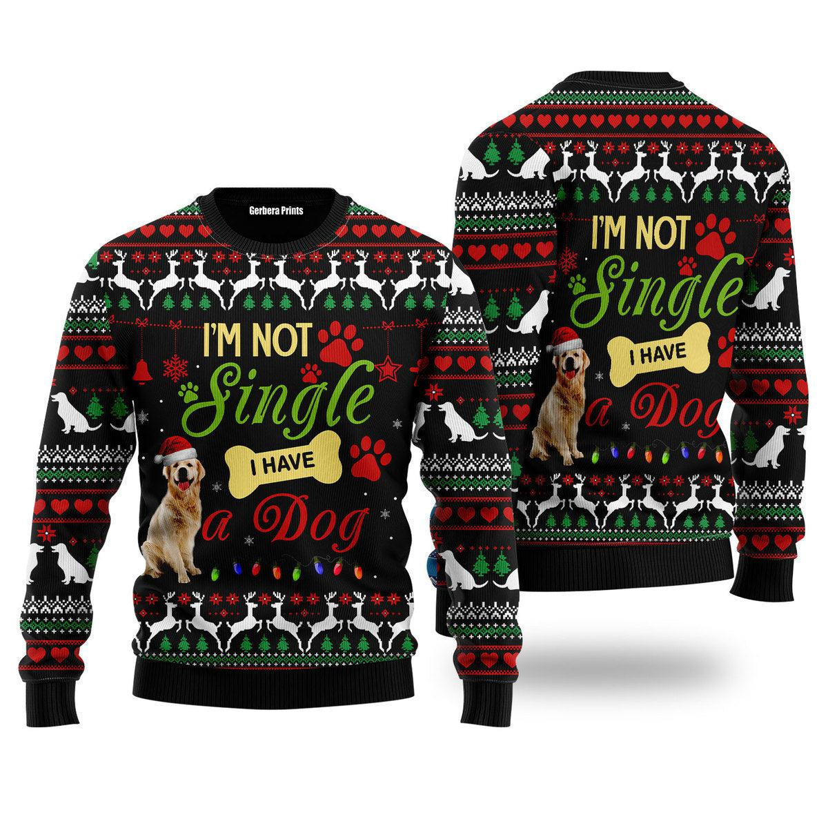 Im Not Single I Have A Golden Retriever Ugly Christmas Sweater