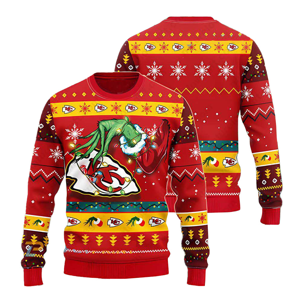 Kansas City Chiefs Grinch Christmas Ugly Sweater