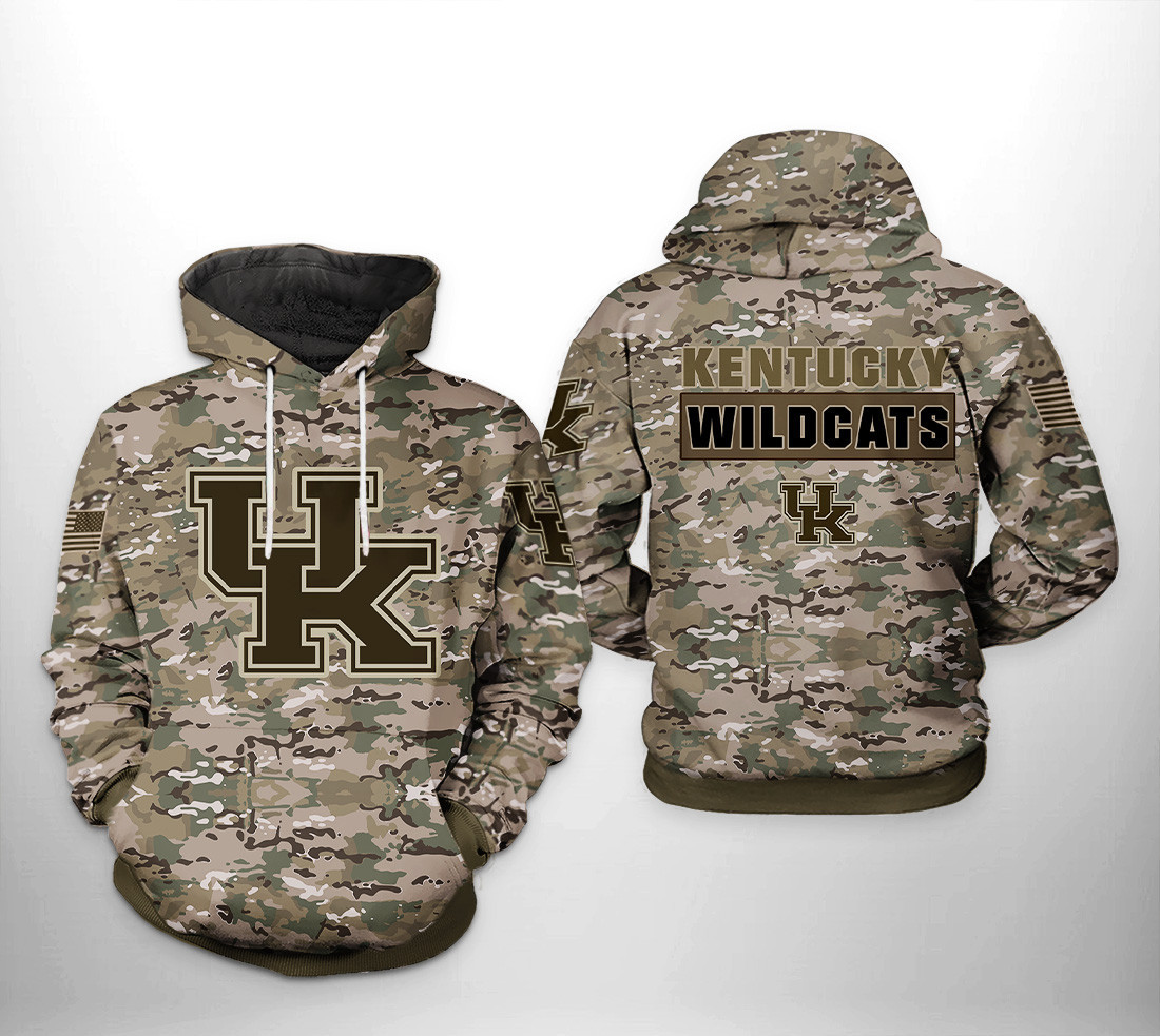 Kentucky Wildcats NCAA Camo Veteran Hoodie Zip Hoodie