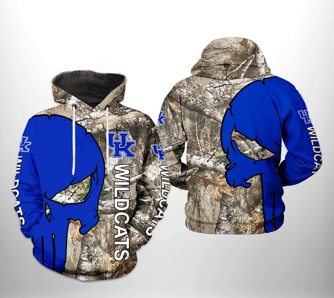 Kentucky Wildcats NCAA Camo Veteran Hunting Hoodie Zip Hoodie