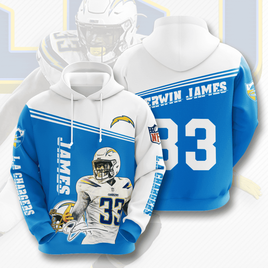 Los Angeles Chargers Hoodie Zip Hoodie Version 424