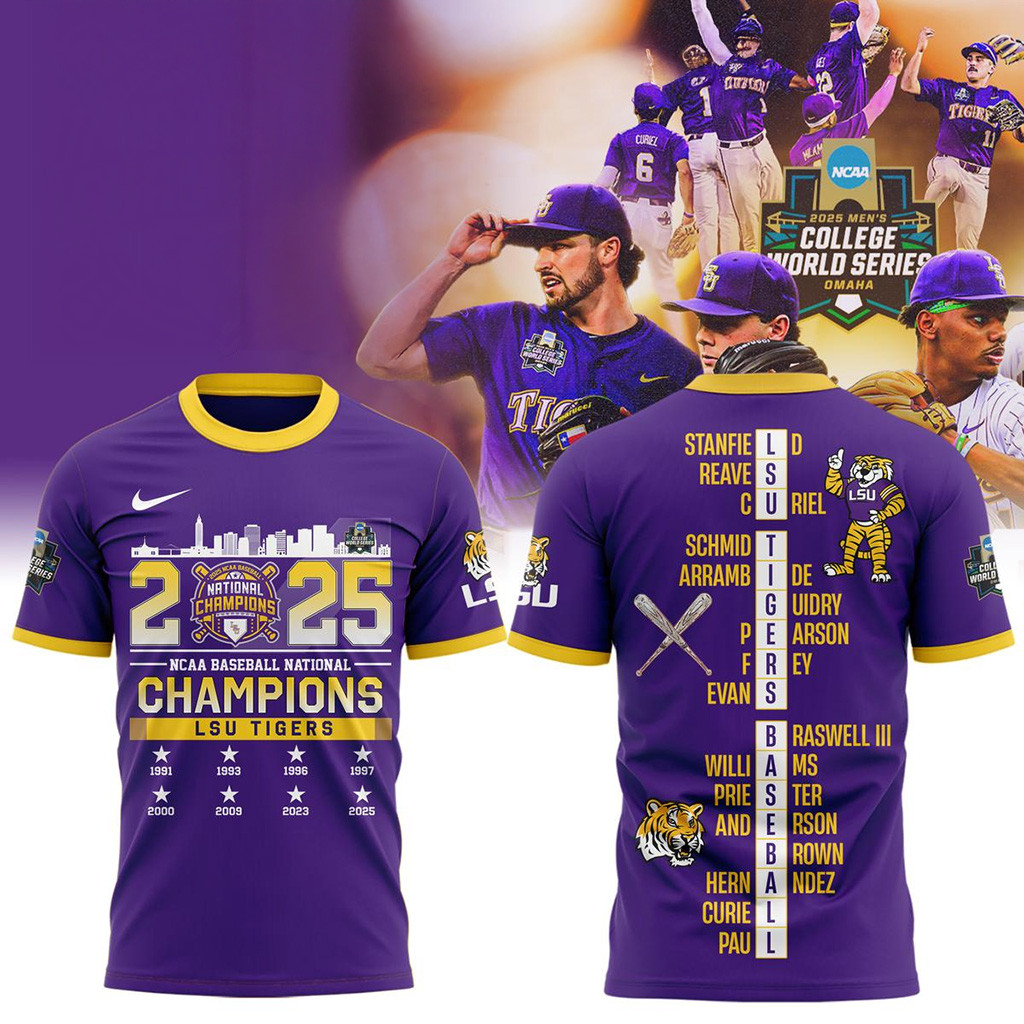 LSU Championship Shirt LSU Tigers 2025 NCAA Baseball National Champions Merch