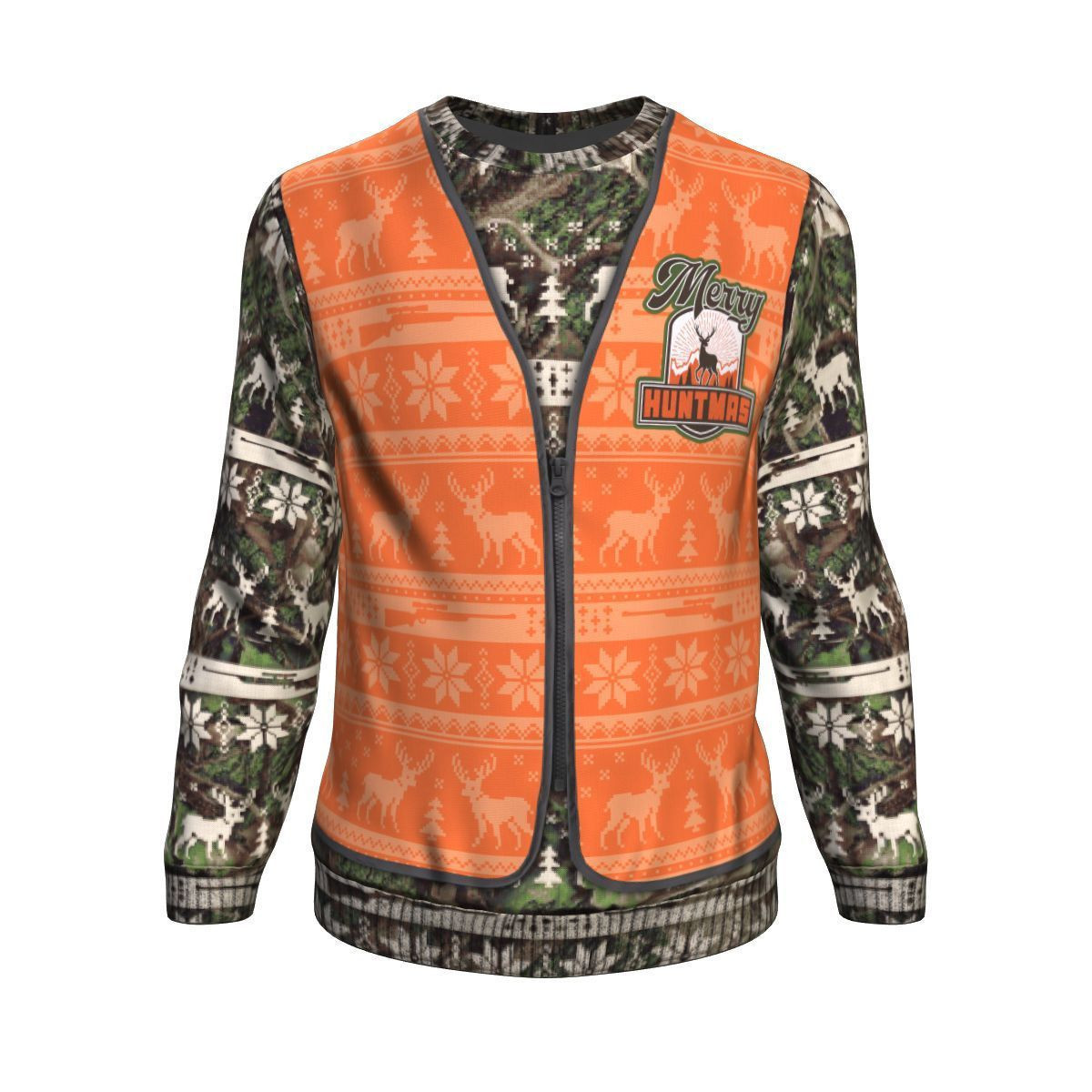 Merry Huntmas Hunting Camo Ugly Christmas Sweater