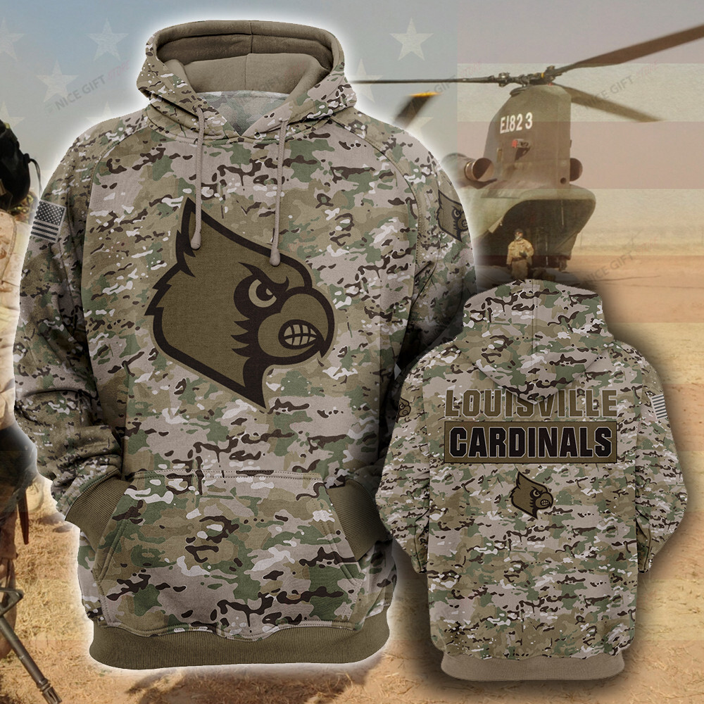 NCAA Louisville Cardinals Gophers Camouflage 3D Hoodie MTD2T2