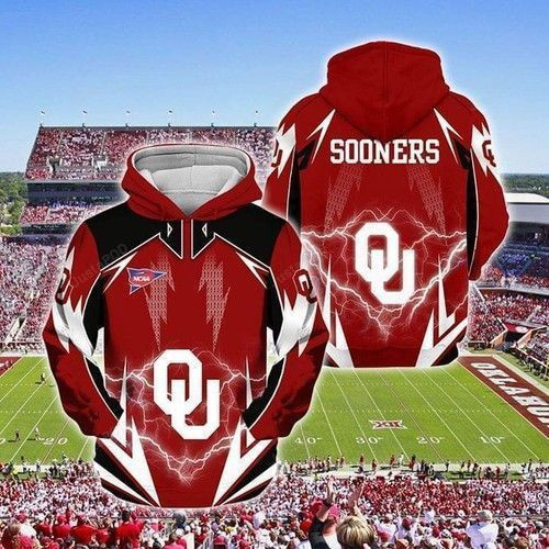 Ncaa Oklahoma Sooners Lightning Hoodie Zip Hoodie