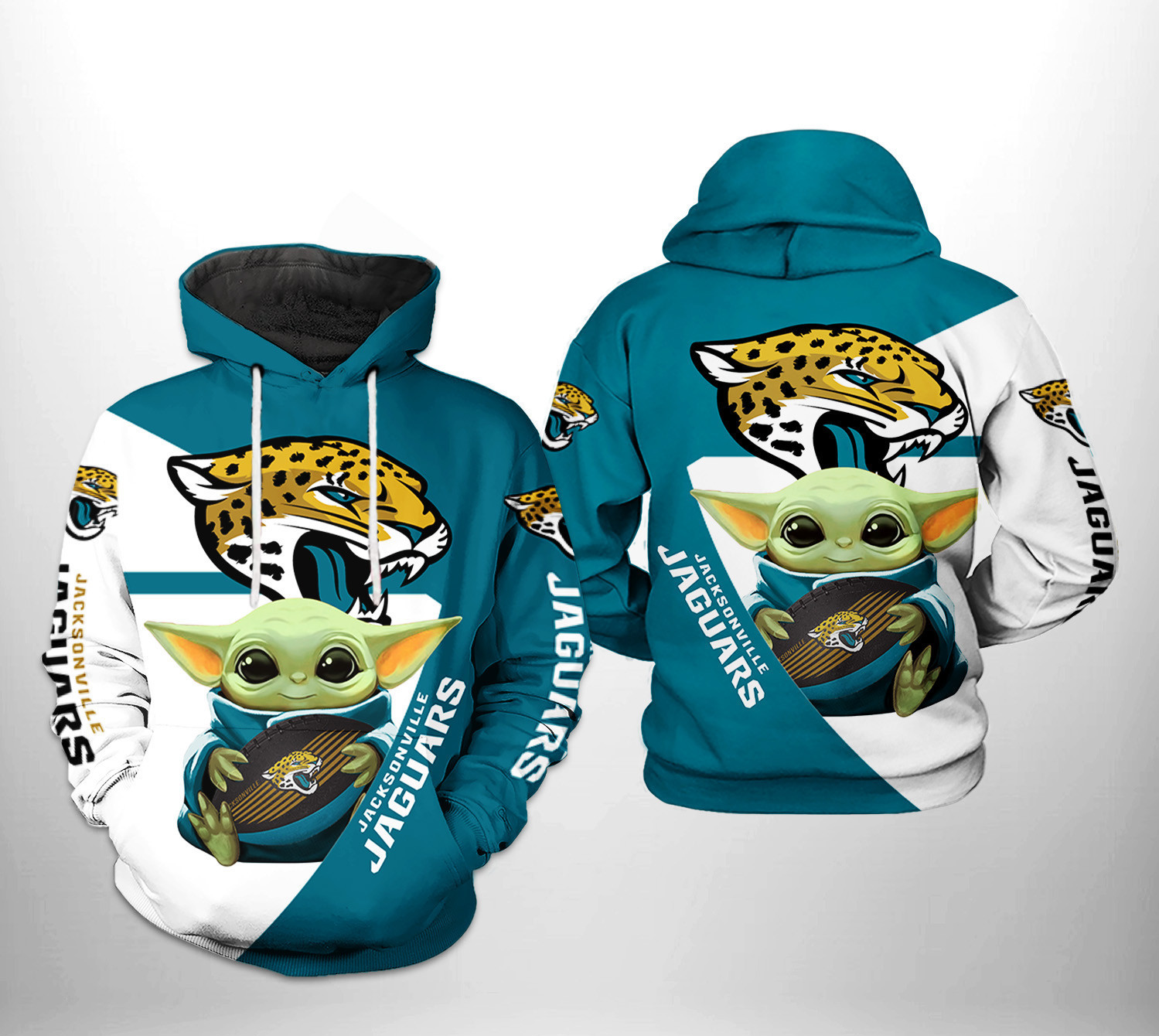 NFL Jacksonville Jaguars NFL Baby Yoda Team Hoodie Zip Hoodie