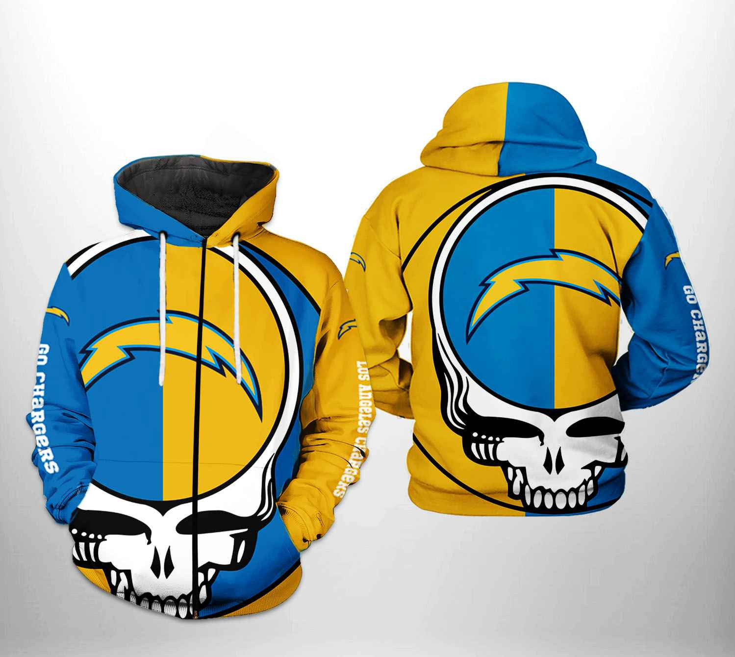 NFL Los Angeles Chargers NFL Grateful Dead Hoodie Zip Hoodie