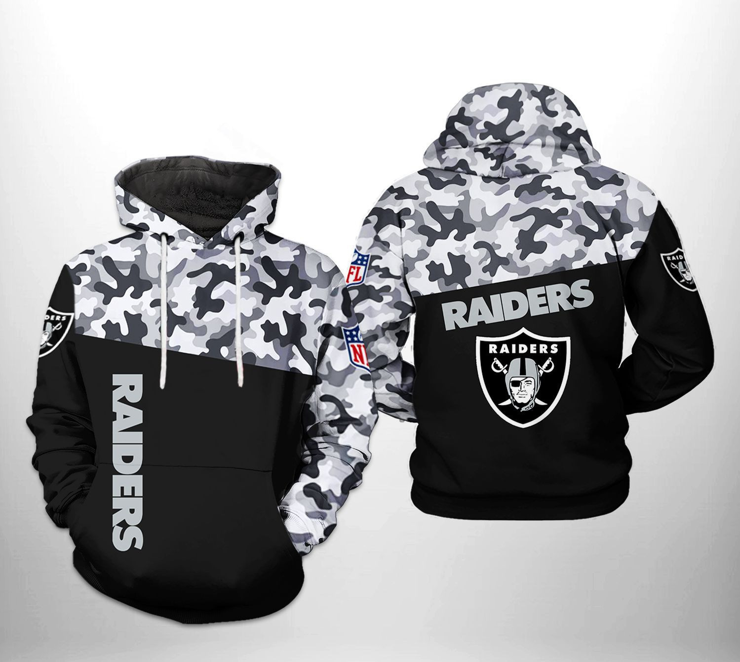 NFL Oakland Raiders NFL Camo Veteran Team Hoodie Zip Hoodie