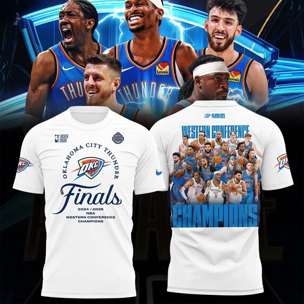 Oklahoma City Thunder Finals 2024 2025 NBA Western Conference Champions T-Shirt Dad Gift Ideas
