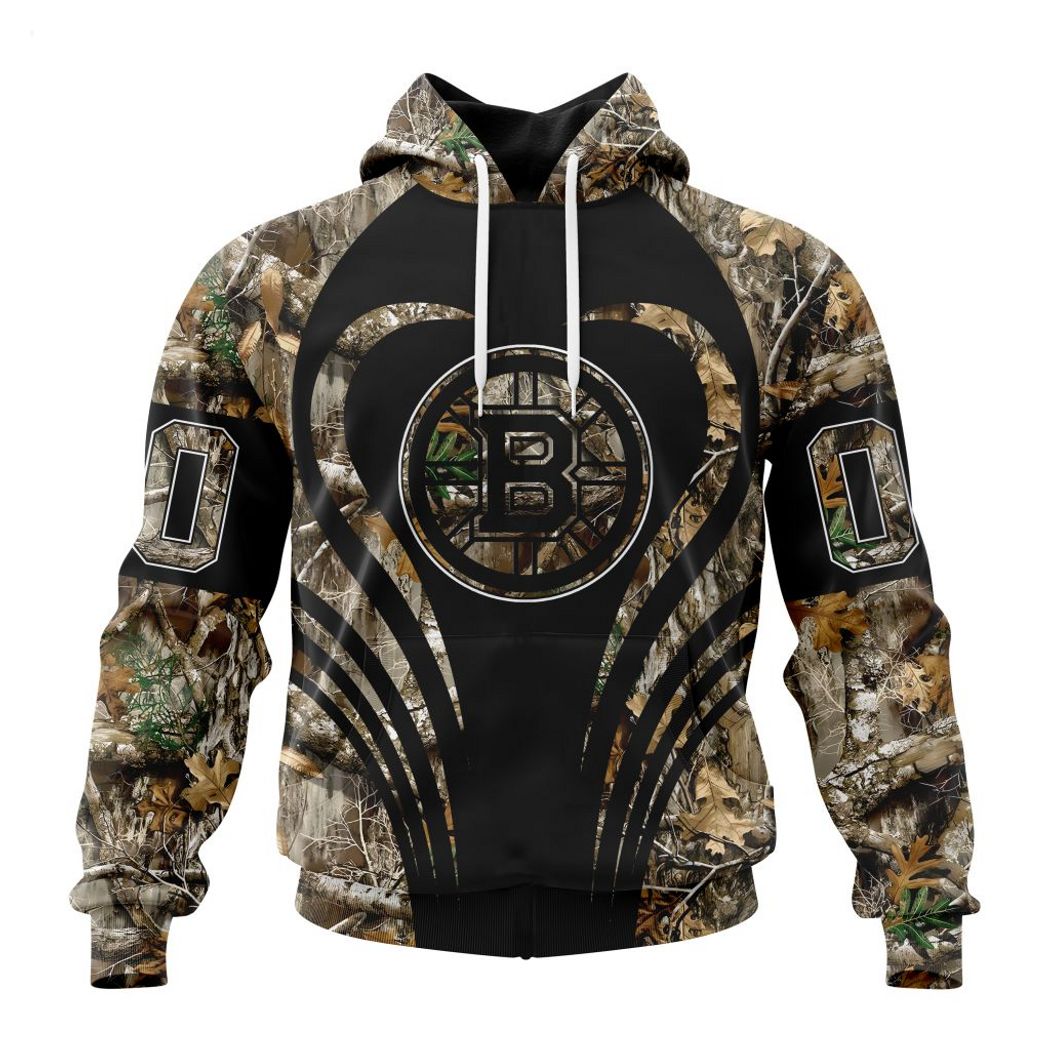 Personalized NHL Boston Bruins Special Camo Hunting Hoodie - Luxinhoes