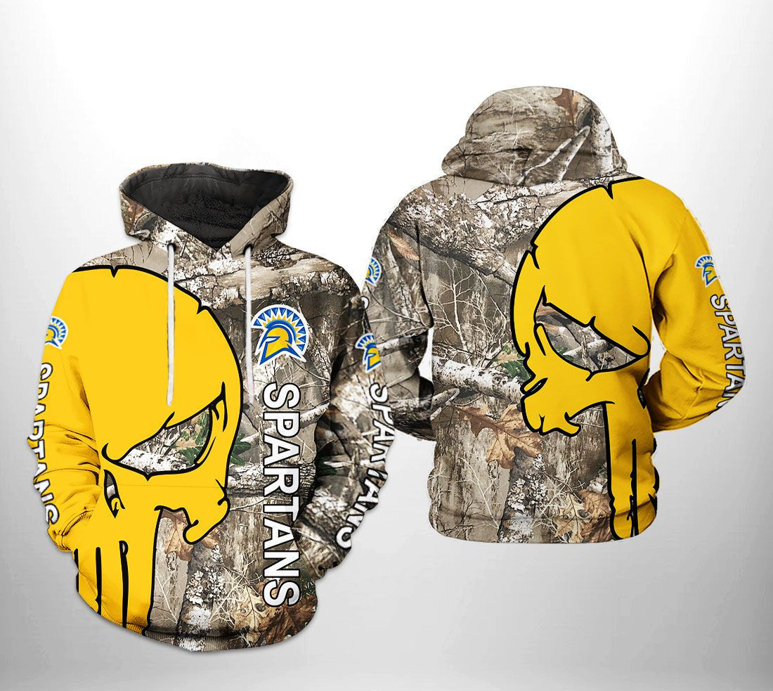 San Jose State Spartans NCAA Camo Veteran Hunting Hoodie Zip Hoodie