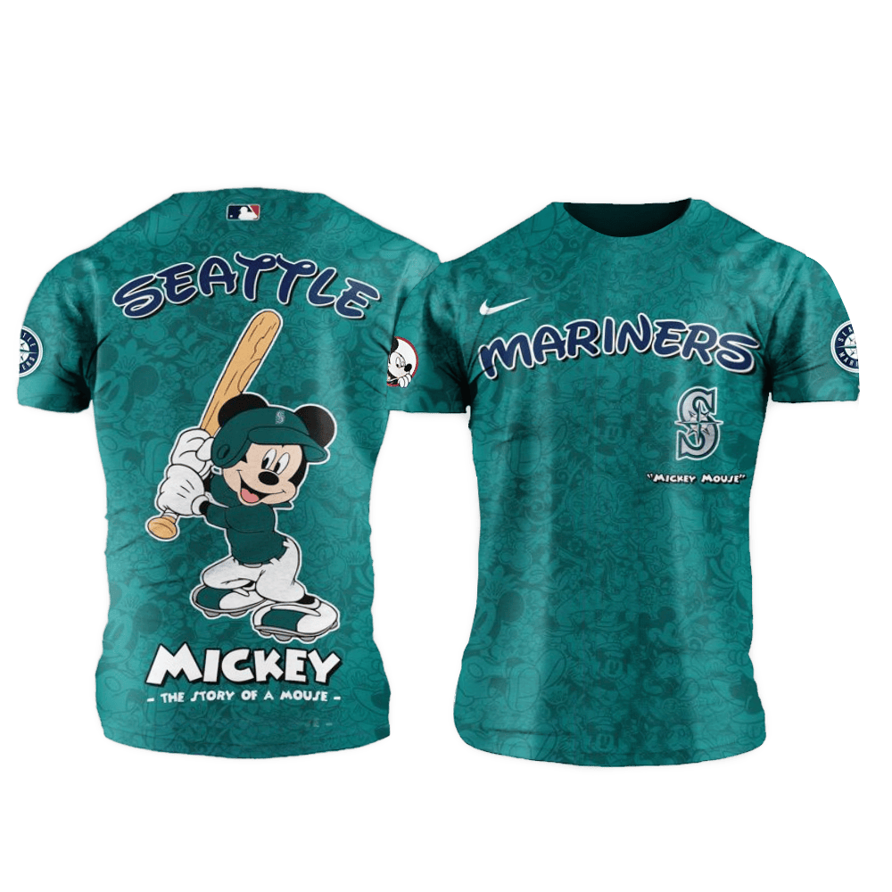 Seattle Mariners MLB x Mickey Night Game Shirt Seattle Mariners Merch Top Fathers Day Gifts