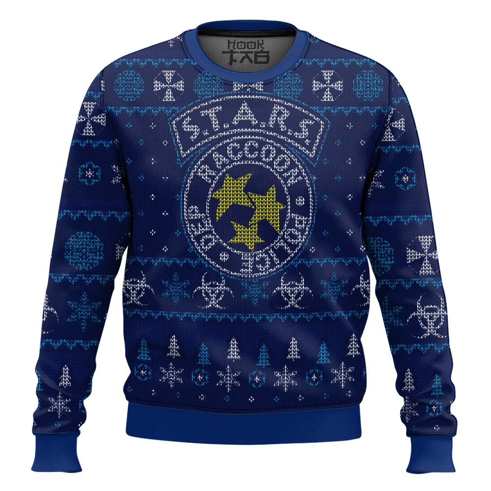 STARS Racoon City Police Resident Evil Ugly Christmas Sweater