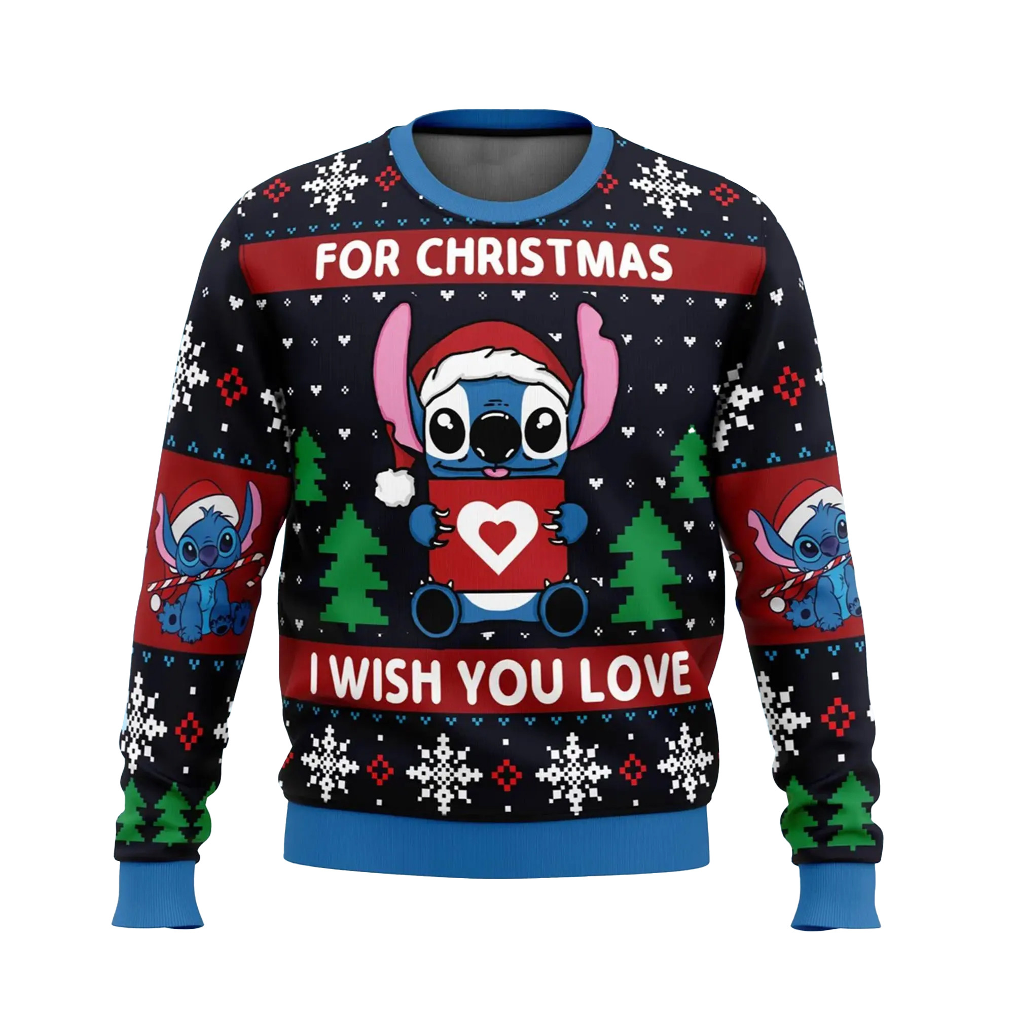Stitch For Christmas I Wish You Love Ugly Christmas Sweater