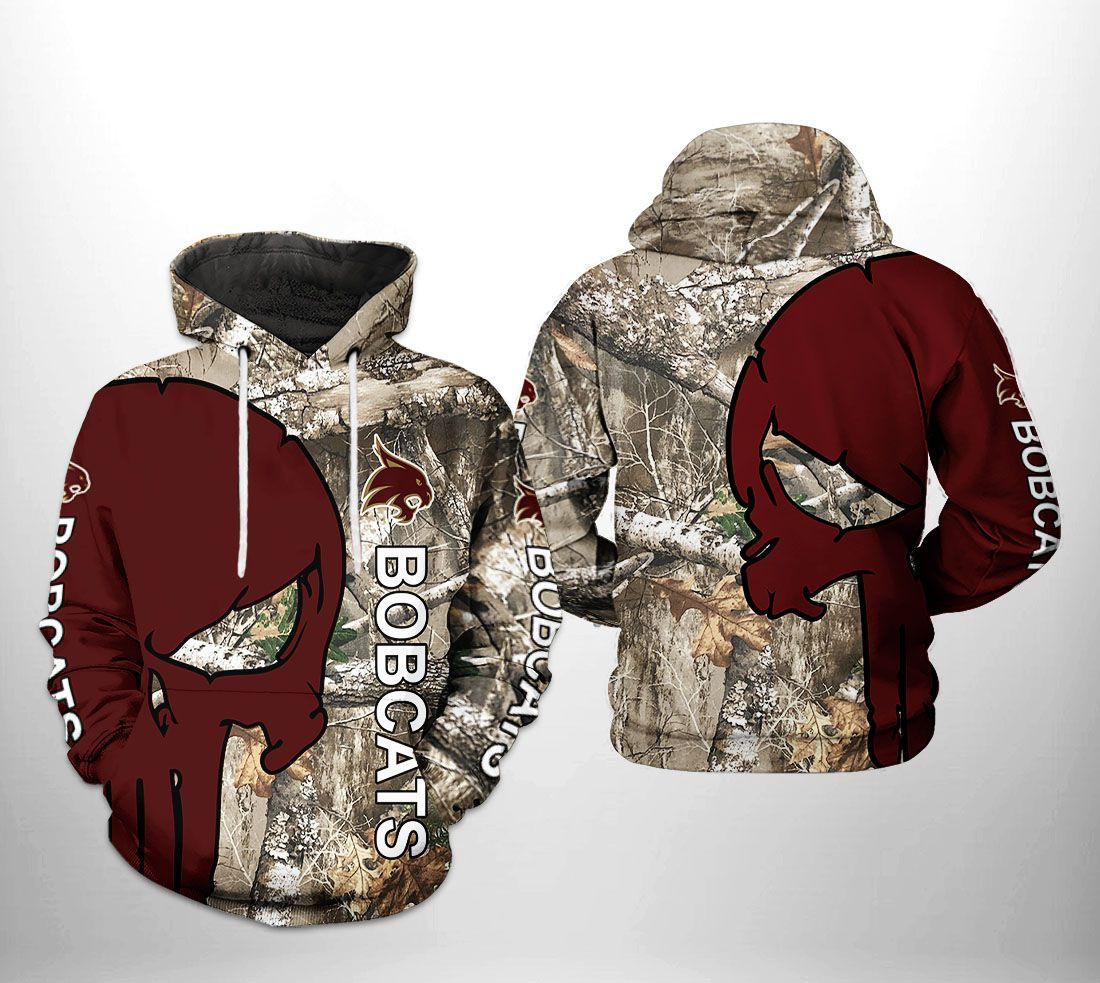 Texas State Bobcats NCAA Camo Veteran Hunting Hoodie Zip Hoodie