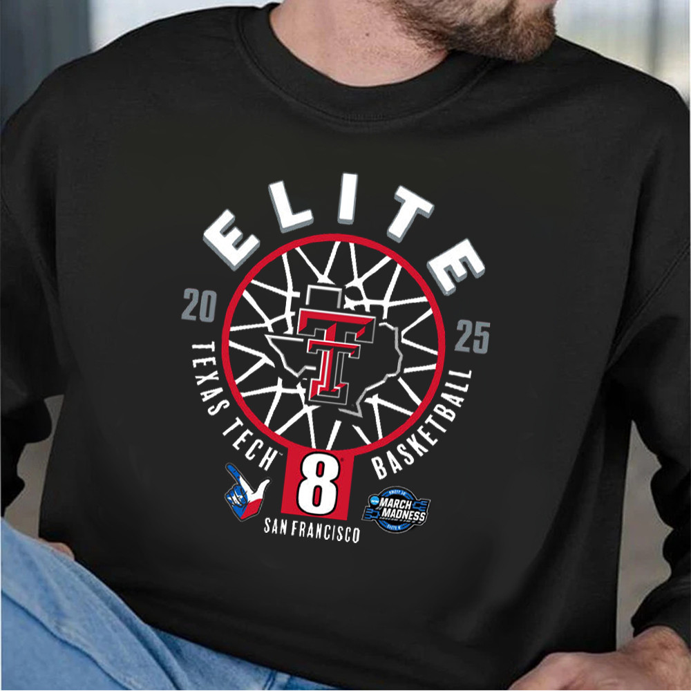 Texas Tech Red Raiders 2025 Elite 8 One Away NCAA Tournament Sweatshirt Gifts For Husband