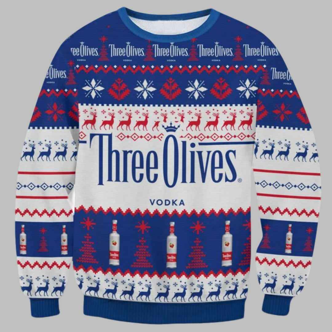 Three Olives Vodka Ugly Christmas Sweater