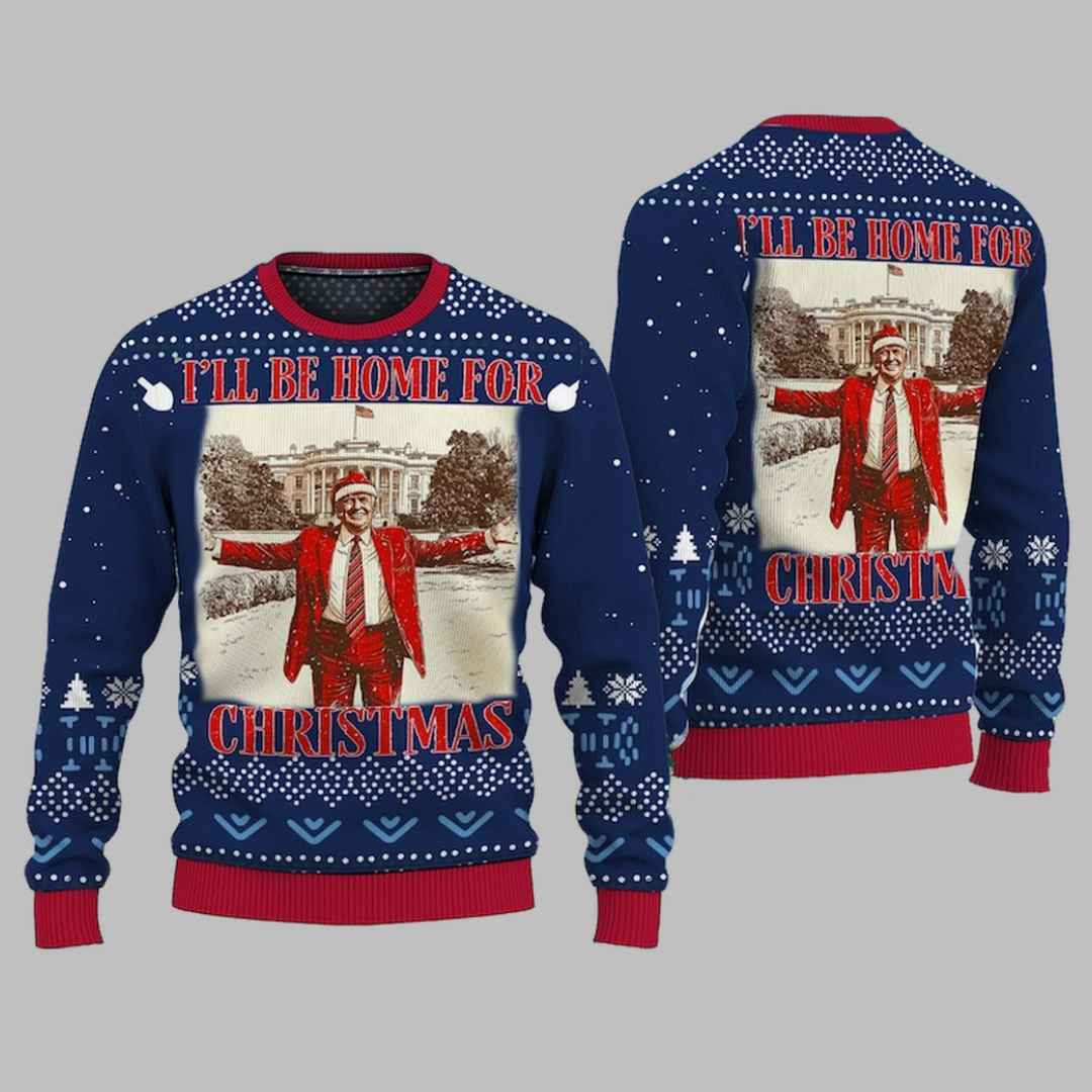 Trump Ill Be Home for Christmas Ugly Christmas Sweater
