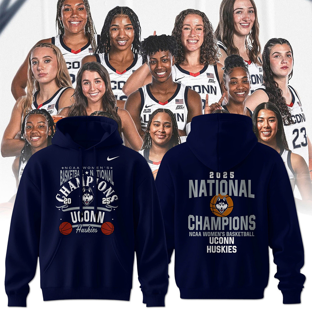 Uconn Huskies 2025 National Champions NCAA Womens Basketball Hoodie Gifts For Fans