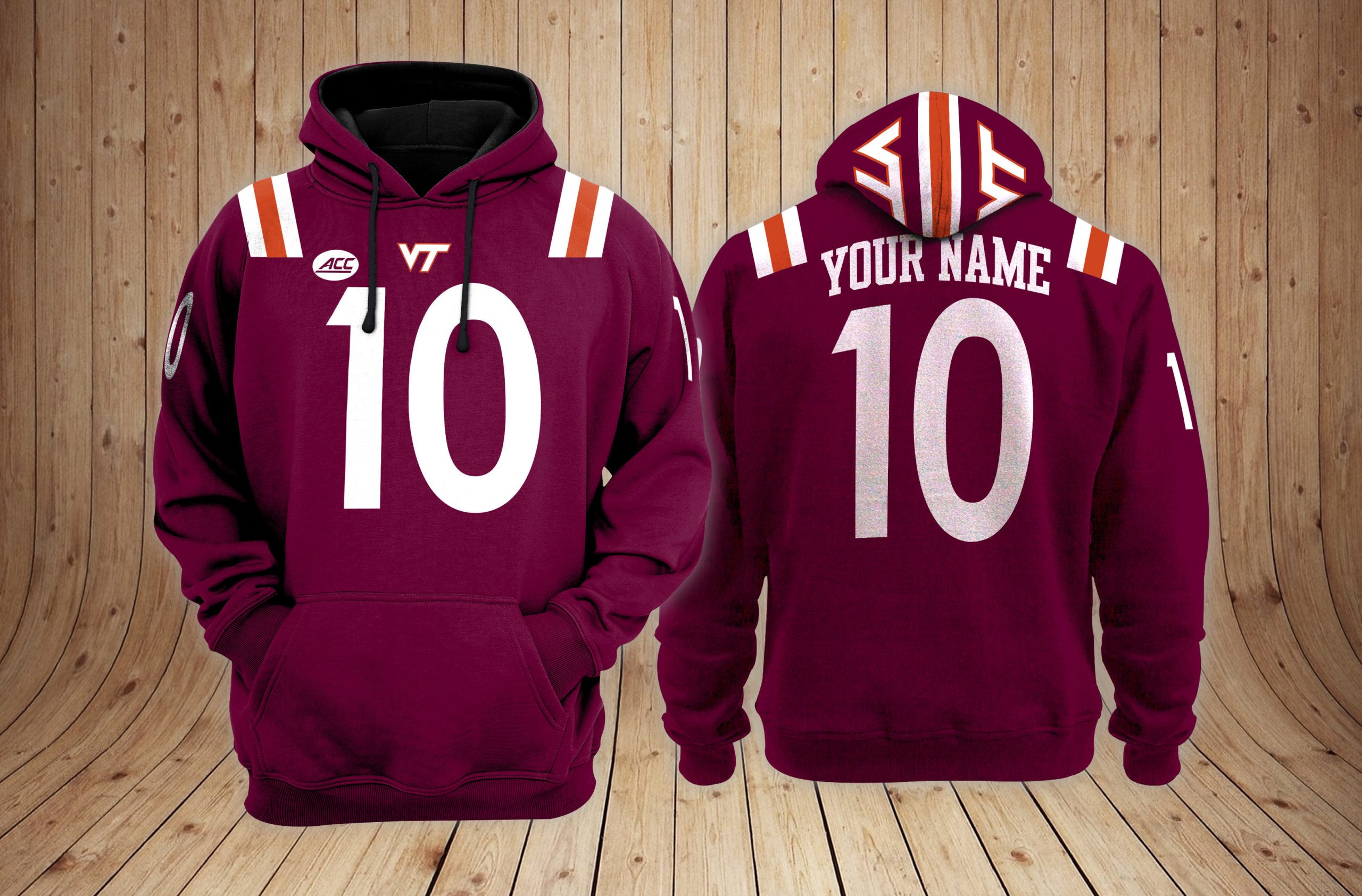 Virginia Tech Hokies football NCAA Custom 3D Hoodie PT19184
